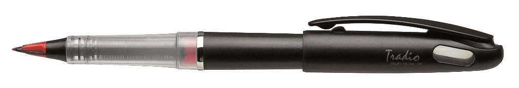 Pentel TRJ50-AO Tradio Style Spring Pen/stylo, Pen Colour red