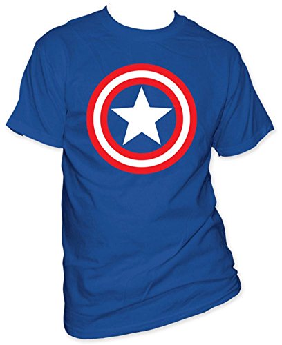 Captain America - Shield on Royal T-Shirt Size L