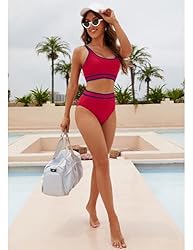 BMJL Womens Tummy Control Swimsuit High Waisted Two