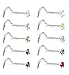 ORAZIO 4Pcs 20G Stainless Steel Nose Rings Studs Piercing Ear Body Piercing 1.5mm 2mm 2.5mm 3mm (E:10Pcs (20G,Silver-Tone))