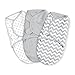 SwaddleMe Original Pack of 3 Swaddle, Grey Chevron Stars, Small/Medium (0-3) Months