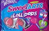Wonka Sweet Tart Lollipops Heart Shaped Suckers Sweettarts pops USA Import 340.1 g (12 oz)