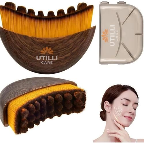 Escova Facial para Drenagem Linfática e lifting Facial - Massageador de Contorno, Estímulo de Circulação e Redução de Inchaço - Cerdas Ultra Macias