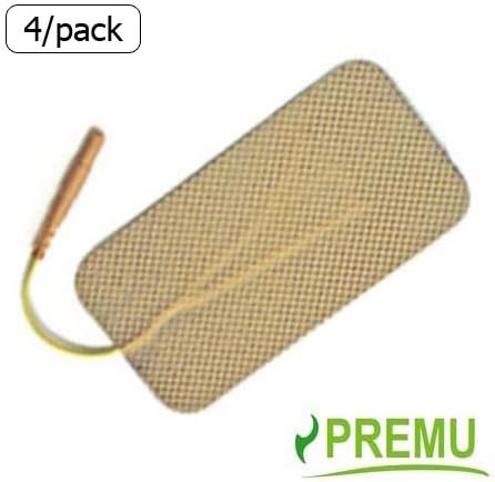 2 Packs of 4 (8 Total) Electrode Pads 2" x 3.5", Tan Cloth, Re-Usable, Premium Tyco Gel