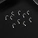 Charisma 10pcs 20G Nose Studs Bone Nose Ring Twist Stainless Steel Crystals Nose Studs Rings Bone Bar Pin Colored Piercing Jewelry, 2.0mm