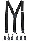 Men’s Elastic Y-back Adjustable Button End Suspenders - Sizes 46
