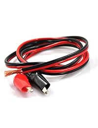 XINCOL XT 15 Cable de prueba de alimentación de 3.3 ft 15 2 cable de prueba de alimentación DC cable de salida para conmutación fuente de alimentación, cable de cobre rojo negro con pinzas de cocodrilo de banana aisladas en un extremo