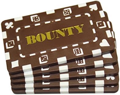 Plaques & Wall Art - MRC 5 Pcs Rectangular Poker Chips Plaques Bounty Brown