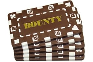 MRC 5 Pcs Rectangular Poker Chips Plaques Bounty Brown