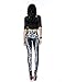HDE Women's Funky Digital Print Design Graphic Stretch Footless Fashion Leggings (Dark Bionic Legs, XL)