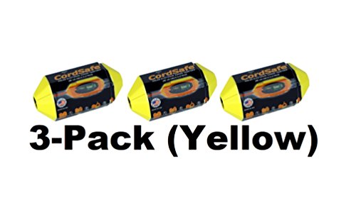 Cordsafe Extension Cord Connector with Water-Resistant Seal (Yellow 3-Pack) for Cord Management