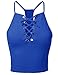 Made by Emma Women's Eyelet Lace Up Racer-Back Adjustable Strap Cami Tank Top
