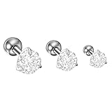 BodyJ4You Tragus Earring Stud with Crystal Cartilage Earring Stud Barbell 16G Set of 3