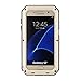 Galaxy S7 Case,Mangix 3C-Aone Gorilla Glass Luxury Aluminum Alloy Protective Metal Extreme Shockproof Military Bumper Finger Scanner Cover Shell Case Skin Protector for Samsung Galaxy S7 (Gold)