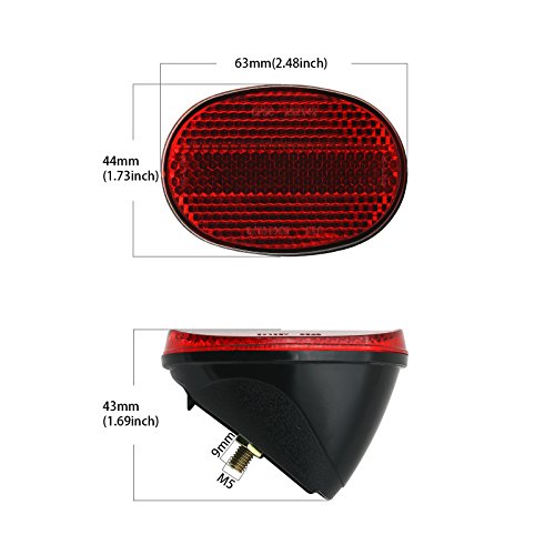 Traditional Bicycle Red Oval Rear Mudguard Fender Outdoor Cycling Safety Warning Reflector