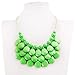 Jane Stone Fashion Bubble Layered Necklace Floating Teardrop Collar Statement Jewelry for Women(Fn0580-Fruit Green)