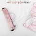 MoKo Pencil Case (2 Pack), PU Leather Pen Pencil Pouch Holder Stationery Zipper Bag with Elastic Strap for Pens, Pencils, Markers, Eraser - Printing & Gold Pink