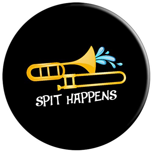 Funny Spit Happens Trombone Player Band Gift Accessories PopSockets Grip and Stand for Phones and Tablets - Thumbnail 2