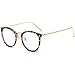 SOJOS Round Women Eyeglasses Fashion Eyewear Optical Frame Clear Glasses SJ5969 with Leopard Print Frame/Gold Temple