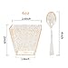bUCLA 100Pack Square Small Dessert Cups-3oz Disposable Gold Glitter Plastic Bowls-100pack Mini Tasting Spoons-Great for Tasting Party Desserts Appetizers