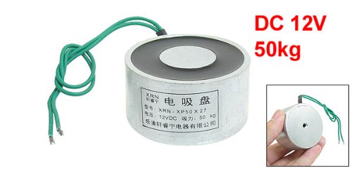 uxcell 80x38mm DC12V 1000N Electric Sucking Disc Solenoid Lift Holding Electromagnet