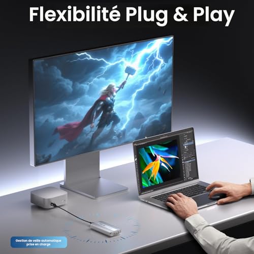 WAVLINK M.2 NVMe 80Gbps SSD Enclosure with Cooling Fan Compatible Thunderbolt5/USB4 V2.0, Supports B+M Key/M-Key NVMe 2280 SSD