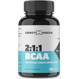 BCAA Pills with The Perfect 2:1:1 Ratio of Branched Chain Amino Acids Supplement - 1000mg of BCAAs per Pill (Better Than Capsules) by Crazy Muscle - 120 Tablets