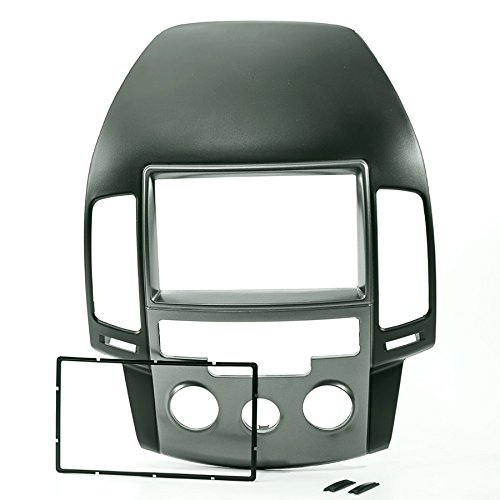 Moldura 2 Din Novum Hyundai i30 2009 a 2012 Ar Analógico Preta