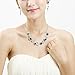 Glamorousky Elegant Rose Necklace with Blue Austrian Element Crystals