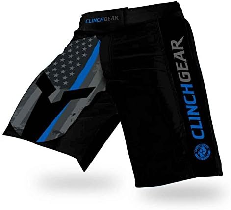 CLINCH GEAR - Pro Series - MMA Shorts WOD Shorts Fight Shorts (Thin Blue Line, 28)