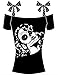 FISACE Women's Bowknot Skull Print Cold Shoulder T Shirt Short Sleeve Tops Plus Size