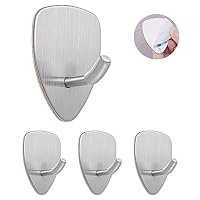 Self Adhesive Hooks, 4 Pack of Waterproof and No Drill Needed for Kitchen Bathroom Bedroom Office
