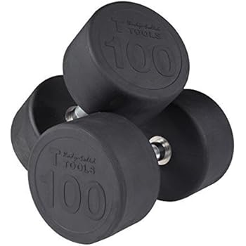 Body-Solid Iron SDPS900 Rubber Round Dumbbell, 80-100 lb