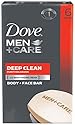 Dove Men+Care Body and Face Bar, Deep Clean 4 oz, 6 Bar