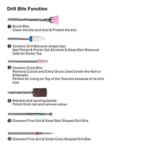 35000RPM Nail Drill - Rechargeable Portable Nail Drill File Wireless Cordless Electric Nail Drill Machine Brushless Nail Drill Handpiece Professional Drill Bits Set - Thumbnail 5