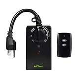 BN-LINK Outdoor 24-Hour Water Resistant Photoelectric Countdown Timer Photocell Light Sensor (2, 4, 6 or 8 Hours Countdown Mode) 2 Grounded Outlets Remote Control (100ft Range) for Home and Garden
