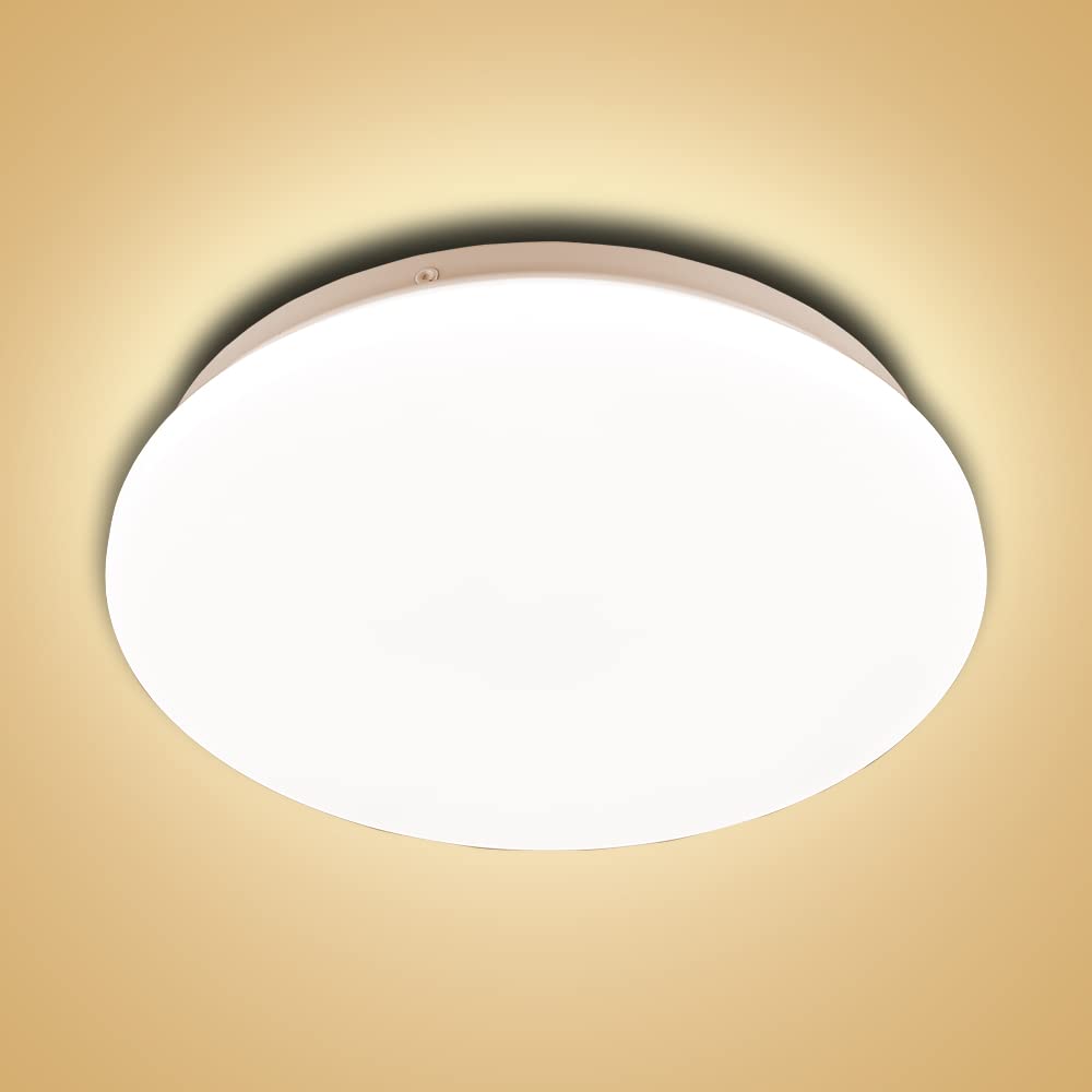 FTL LED Bathroom Light Ceiling Light 15W=90W Equivalent, Warm White 3000K, CRI＞80+, 1500LM, for Kitchen, Bathroom, Bedroom, Living Room, Hallway and Utility Room