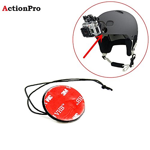 Action Pro Adhesive Mount-1x Round & 1x Flat Mount Round Sticky Pads with Insurance Tethers Straps Compatible with Gopro Hero 13/12/11/10/9/8/7/6/5/4/3+/3/2/1/Insta 360/Yi/4K/Eken Action Cameras