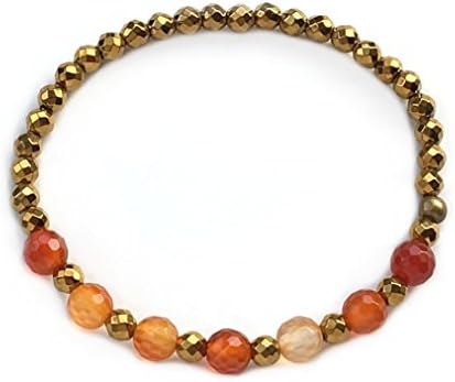 LoveprayJewelry Hematite and Carnelian Sacral Chakra Bracelet
