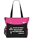 Philippians 4:13 I Can Do All Things Through Christ Tote Bag Christian Cross Bible Cover Verse Church Office School Travel Gym Book Organizer - Pink Black