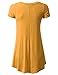 URBANCLEO Womens V-Neck Elong Tunic Top Mini T-Shirt Dress Mustard 3XLARGE
