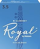 Rico Royal Bb Clarinet Reeds, Strength 3.5, 10-pack