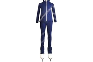 JoyCan Girls Black Figure Skating Training Suit Set Diamond Plush Warm Advanced Skating Suit