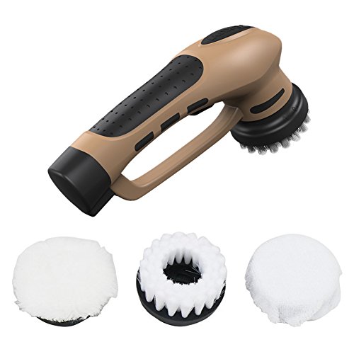 Shantan Hand-Held Rechargeable Electric Shoe Polisher Machine With Sponge Pad, Brush, Shine Kit, Multi-Purpose Car Home Leather Care Replacement Head Portable Shoes scrubber Brush Polisher