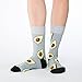 Good Luck Sock Women's Avocado, Gray Socks, Adult, Shoe Size 5-9
