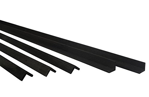 mywoodwall Non-Toxic DIY Wood Trim Edge Protector for Wood Wall Paneling, 48" x 0.5" x 0.5", Black, Pack of 6