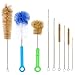Houseables Bottle Brush, Pipe Cleaning Kit, Bong Brushes, Water Bubbler, Hose Tips Cleaner, 9 Pieces, Nylon, Natural & Synthetic Bristles, Small, Long, Scrubber for Tubes, Straws, Canning Jars primary