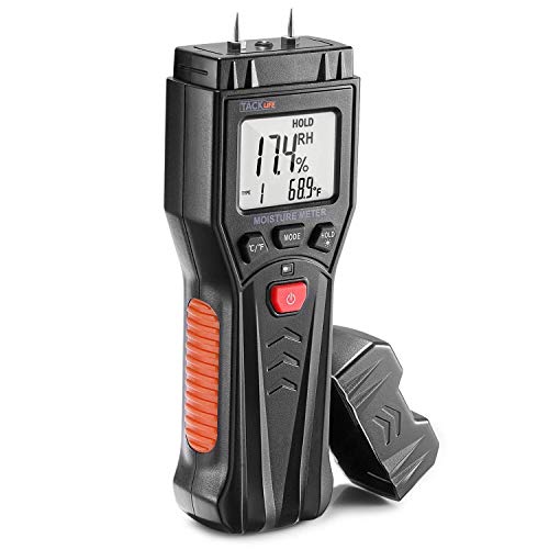 Digital Moisture Meter, Wood Building Materials Moisture Detector, PinType Design with 7 Modes