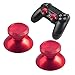 PS4 Thumbsticks Bullet Button Aluminum Custom Playstation 4 DualShock PS4 Slim Controller Thumb Grips Metal Buttons Hats Spare Parts PS4 Accessories for PS4 Pro Controller Bullet Red