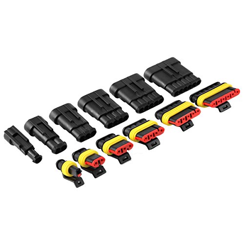 Pulusi Car Waterproof Electrical Connector Terminal 1/2/3/4/5/6 Pin Way+Fuses with container